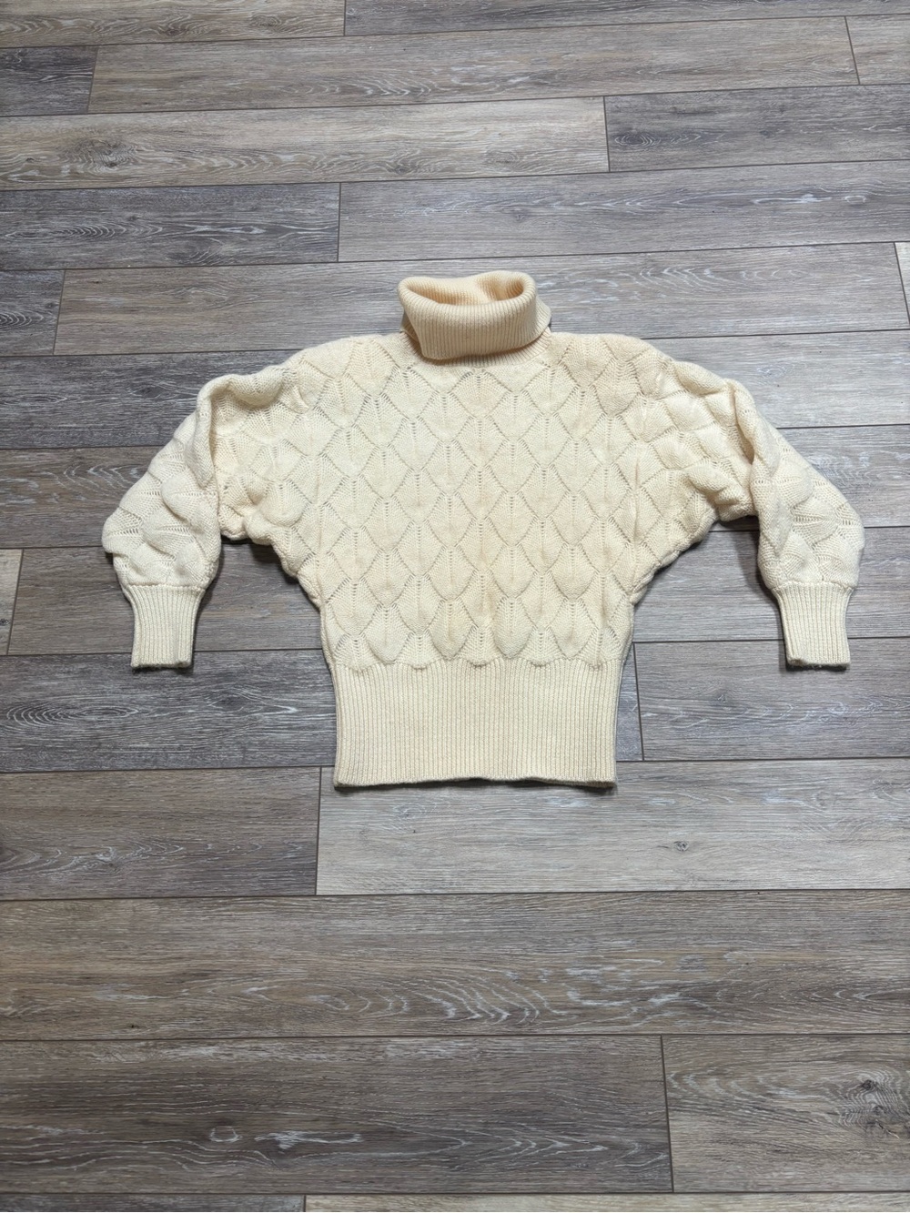 IB Diffusion Sweater Sz P Cabincore Grandmacore Cozy Vtg 80s 90s Fishermancore
